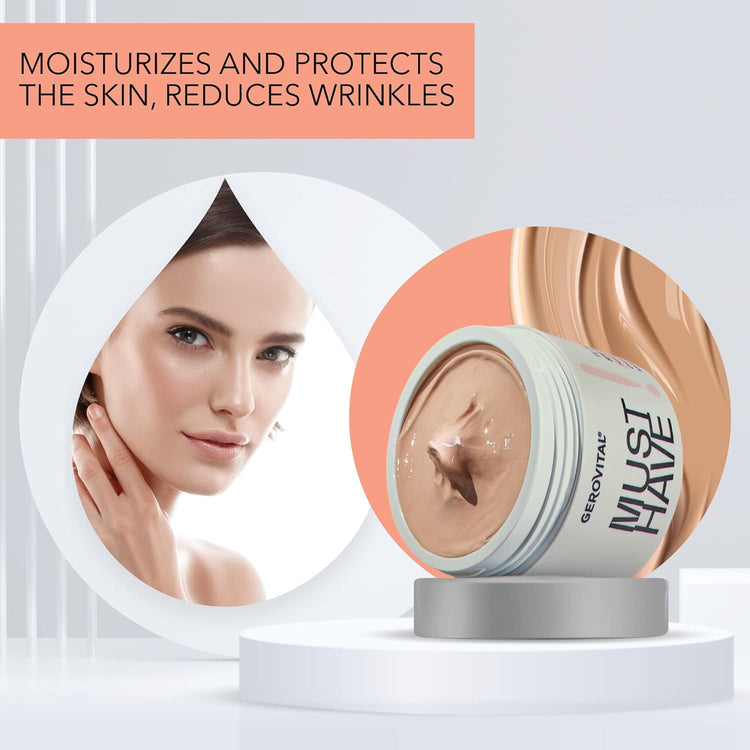 Gerovital Must Have, DD Moisturizing Cream with 1% Peptides and SPF 15, Vitamin E, DD Daily Defense Cream | Uniform, Protected and Toned Skin, 50 ml