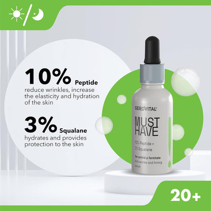 Gerovital Must Have, Anti-Wrinkle and Firming Serum with 10% Peptides and 3% Squalane