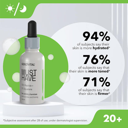 Gerovital Must Have, Anti-Wrinkle and Firming Serum with 10% Peptides and 3% Squalane