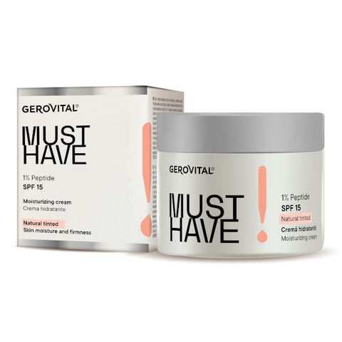 Gerovital Must Have, DD Moisturizing Cream with 1% Peptides and SPF 15, Vitamin E, DD Daily Defense Cream | Uniform, Protected and Toned Skin, 50 ml